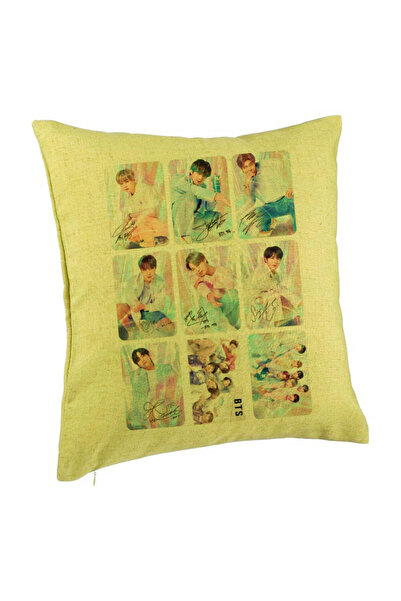 BEKZ Perna Decorativa BTS Army 5, 40x40 cm, Verde, Husa Detasabila, Burduf