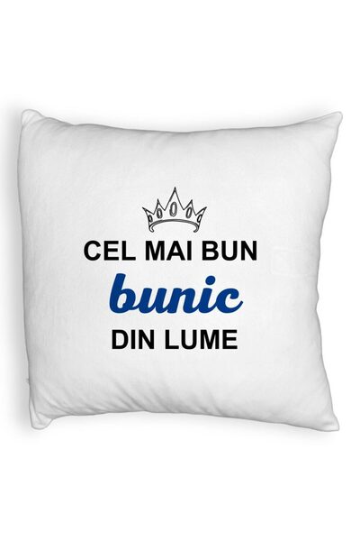 BEKZ Față de pernă pufoasă, pentru bunicul 1, 40x40 cm, albă