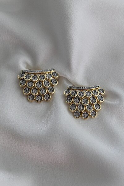 Nenya Vip Steel Zircon Stone Inlaid Rainbow Model Earrings