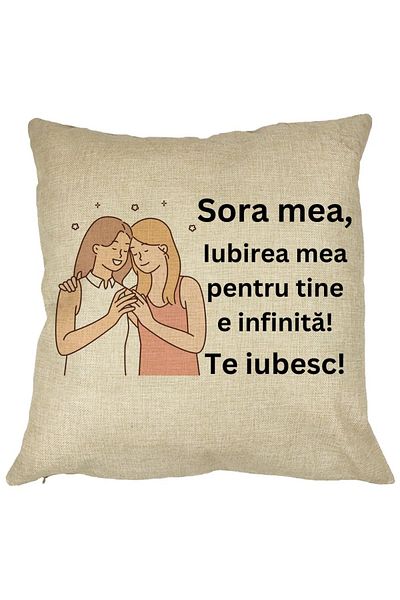 BEKZ Perna Decorativa Sora mea 13, 40x40 cm, Husa Detasabila, Burduf