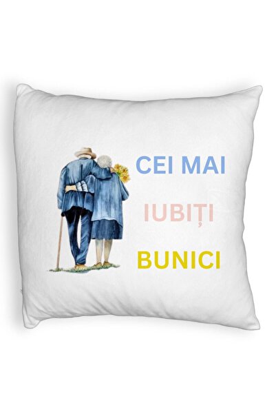 BEKZ Perna Decorativa Fluffy, pentru Bunici 7, 40x40 cm, Alba, Husa Detasabila, Burduf