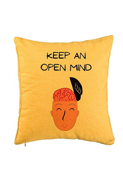 BEKZ Perna Decorativa, Model Keep an Open Mind, 40x40 cm, Galben, Husa Detasa...