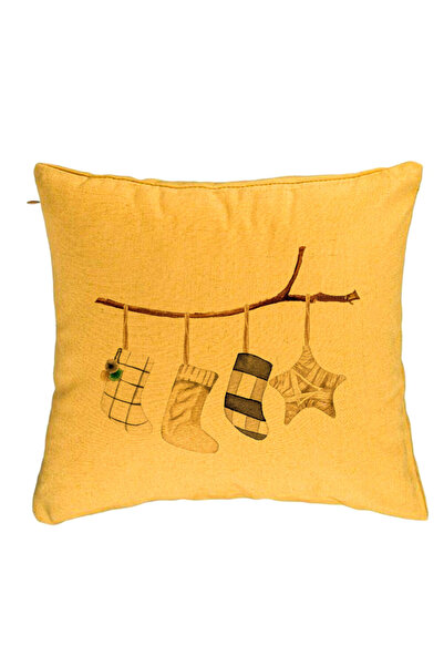 BEKZ Față de pernă cu tematică de Crăciun, 10, 40x40 cm, galbenă