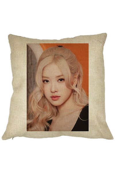BEKZ Perna Decorativa BlackPink Rose 5, 40×40 cm, Husa Detasabila, Burduf