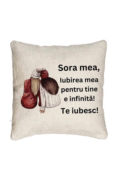 BEKZ Fata de perna Canapea Sora mea 1, 40x40 cm, Cu fermoar
