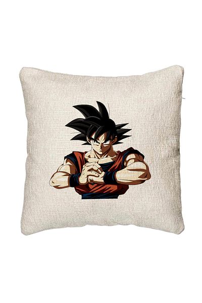 BEKZ Fata de perna Canapea cu Dragonball Goku 2, 40x40 cm, Cu fermoar