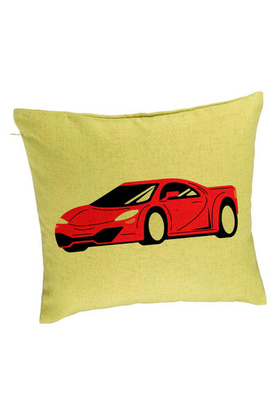 BEKZ Față de pernă, model mașină roșie, 40x40 cm, verde