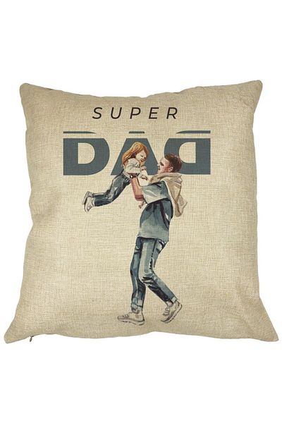 BEKZ Perna Decorativa, Super Dad, 40x40 cm, Husa Detasabila, Burduf