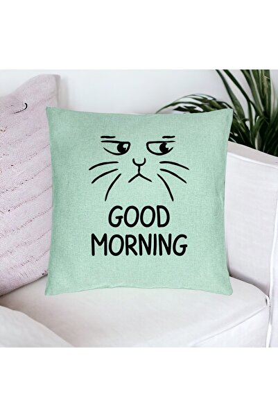 BEKZ Διακοσμητικό μαξιλάρι, σχέδιο καλημέρας, 40x40 εκ., πράσινο μέντας, αφαι...