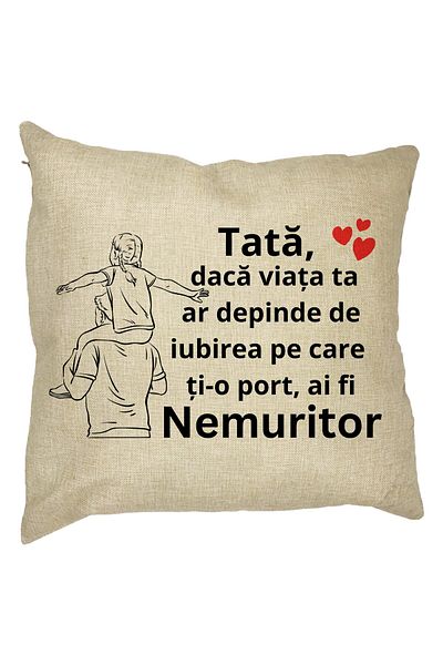 BEKZ Față de pernă cu text pentru tata 6,40x40 cm