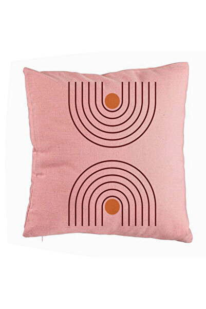 BEKZ Perna Decorativa, Model Abstract Lines, 40x40 cm, Roz, Husa Detasabila, ...