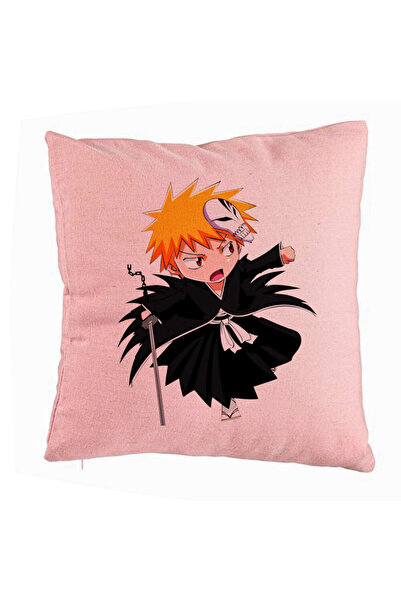 BEKZ Perna Decorativa cu Bleach Mini Ichigo, 40x40 cm, Roz, Husa Detasabila, ...