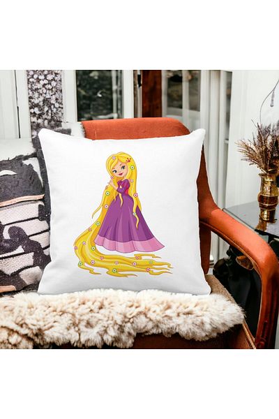 BEKZ Square Pillowcase Princess Purple Dress, 40x40 Cm, White, Matte