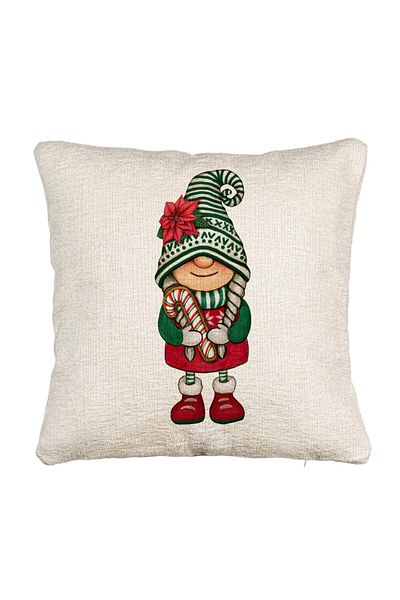 BEKZ Perna Decorativa Canapea cu tematica de Craciun, Gnom 5, 40x40 cm, Cu fermoar