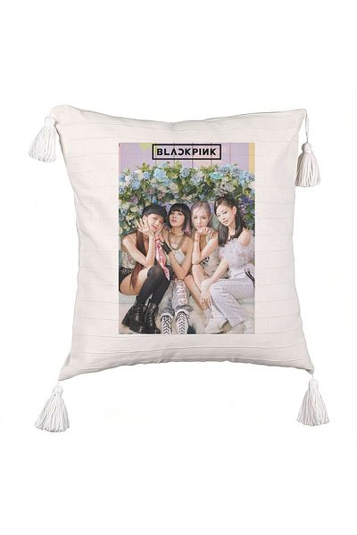 BEKZ BlackPink Fringed Pillowcase, Model 11, 45×45 cm, With zipper