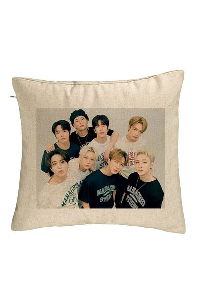 BEKZ Perna Decorativa, Stray Kids 5, 40×40 cm, Bej, Husa Detasabila, Burduf