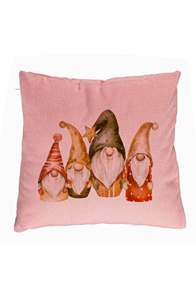 BEKZ Față de pernă cu tematică de Crăciun, Gnomi, 40x40 cm, roz