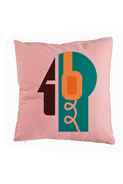 BEKZ Față de pernă, model abstract, 40x40 cm, roz