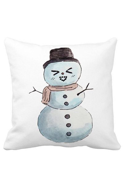 BEKZ Christmas Pillowcase Snowman, 3, 40x40 Cm, White, Matte