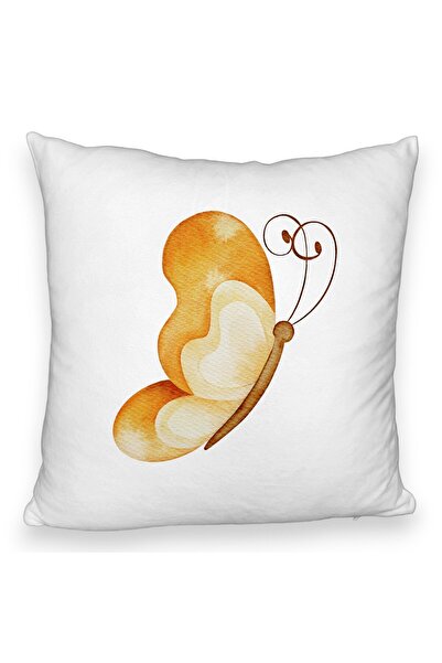 BEKZ Perna Decorativa Fluffy, Model Brown Butterfly, 40x40 cm, Alba, Husa Det...
