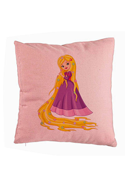 BEKZ Perna Decorativa, Model Printesa Rochie Mov, 40x40 cm, Roz, Husa Detasab...