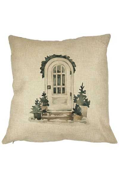 BEKZ Perna Decorativa cu tematica de Craciun, 8, 40x40 cm, Husa Detasabila, Burduf