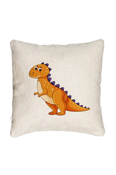 BEKZ Perna Decorativa Canapea, Model copii Dinozaur Portocaliu, 40x40 cm, Cu fermoar