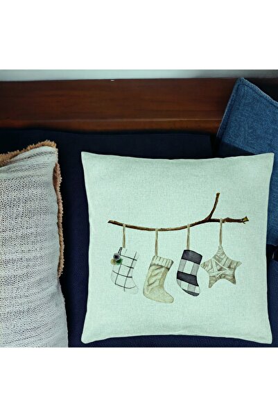 BEKZ Perna Decorativa cu tematica de Craciun, 10, 40x40 cm, Verde Menta, Husa...