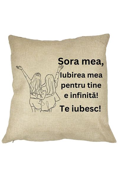 BEKZ Perna Decorativa Sora mea 5, 40x40 cm, Husa Detasabila, Burduf