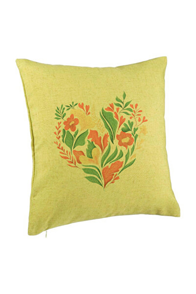 BEKZ Față de pernă, model Love Flowers, 40x40 cm, verde