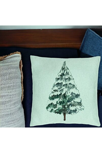BEKZ Față de pernă cu tematică de Crăciun, Brad 2, 40x40 cm, verde mentă