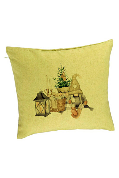 BEKZ Perna Decorativa cu tematica de Craciun, 19, 40x40 cm, Verde, Husa Detas...