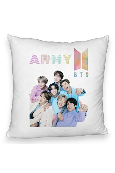 BEKZ Față de pernă pufoasă BTS Army cu semnături 2, 40x40 cm