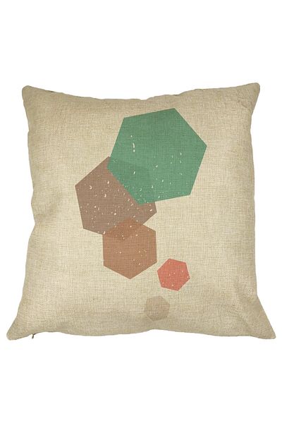 BEKZ Perna Decorativa Forme Geometrice 2, Multicolor, 40x40 cm, Husa Detasabila, Burduf