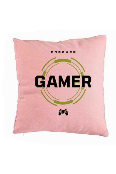 BEKZ Față de pernă, model Forever Gamer, 40x40 cm, roz