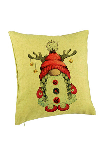 BEKZ Декоративна възглавница с коледна тематика, Джудже 2, 40x40 см, зелена, ...