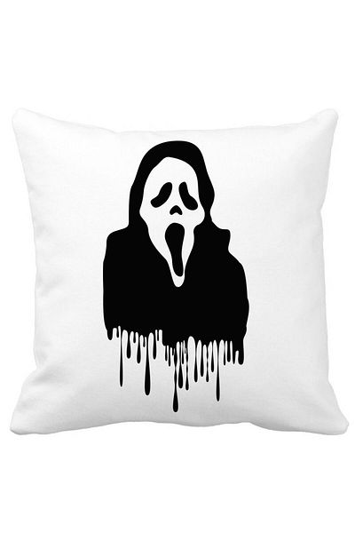 BEKZ Pillowcase With Halloween Ghost 1 Motif, 40x40 Cm, White, Matte