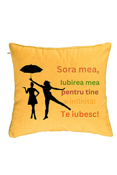 BEKZ Față de pernă My Sister 3, 40x40 cm, galbenă