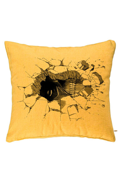 BEKZ Perna Decorativa cu Attack on Titan, 40x40 cm, Galben, Husa Detasabila, ...