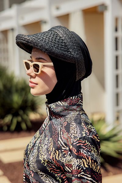 Remsa Mayo Visor Straw Hat with Fold Detail on the Front Sunscreen Visor Rş-2113 Black01
