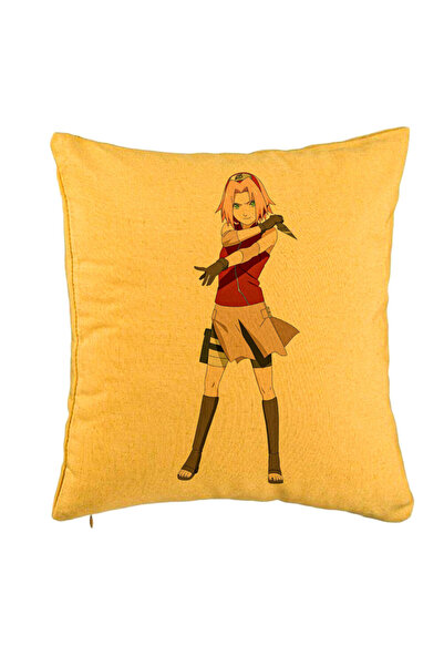 BEKZ Față de pernă cu Naruto Sakura, 40x40 cm, galbenă