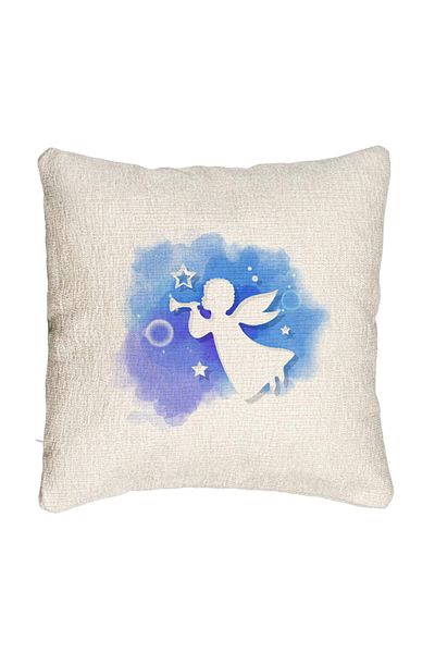 BEKZ Fata de perna Canapea cu tematica de Craciun, Inger, 40x40 cm, Cu fermoar