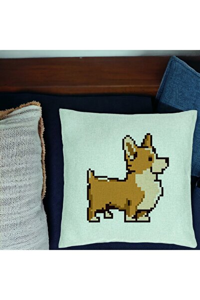 BEKZ Perna Decorativa, Model Doggie, 40x40 cm, Verde Menta, Husa Detasabila, ...