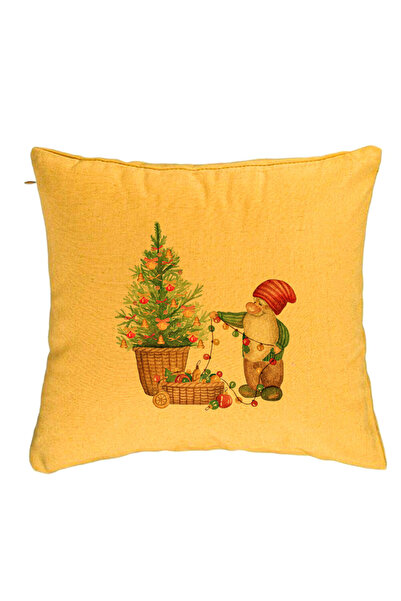 BEKZ Față de pernă cu tematică de Crăciun, 20, 40x40 cm, galbenă