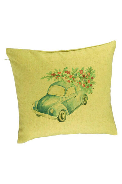 BEKZ Perna Decorativa cu tematica de Craciun, 21, 40x40 cm, Verde, Husa Detas...