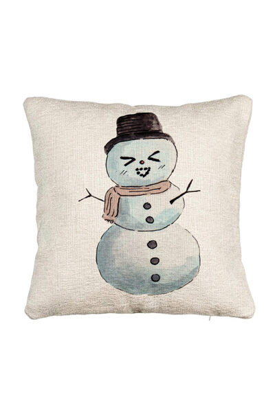 BEKZ Fata de perna Canapea de Craciun Om de Zapada, 3, 40x40 cm, Cu fermoar