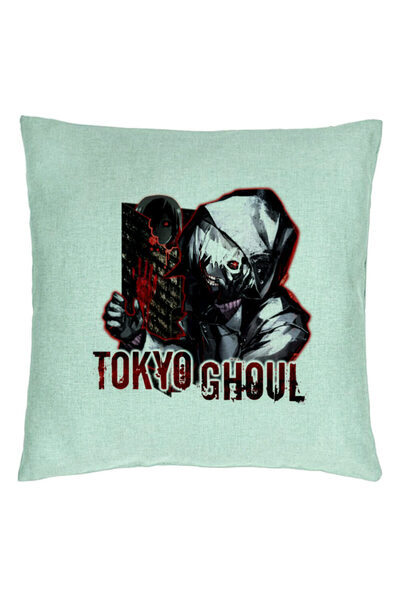 BEKZ Perna Decorativa cu Tokyo Ghoul, 40x40 cm, Verde Menta, Husa Detasabila, Burduf