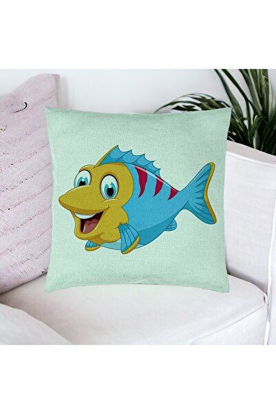 BEKZ Față de pernă, model pentru copii cu pești, verde mentă, 40x40 cm, verde...