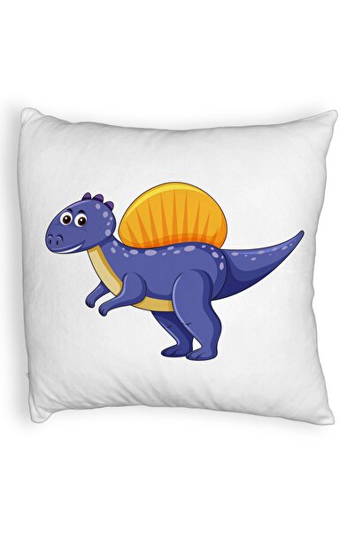 BEKZ Pernă decorativă pufoasă, model pentru copii cu dinozauri violet închis,...