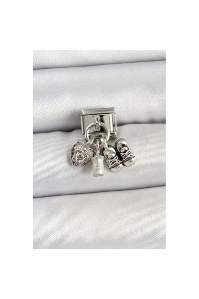 Skygo 316L Steel Silver Color Newborn Concept Nomination Charm - Tj-Bc1493
